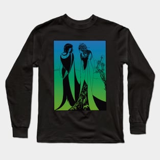 Salome and her mother (black on blue/green) Long Sleeve T-Shirt